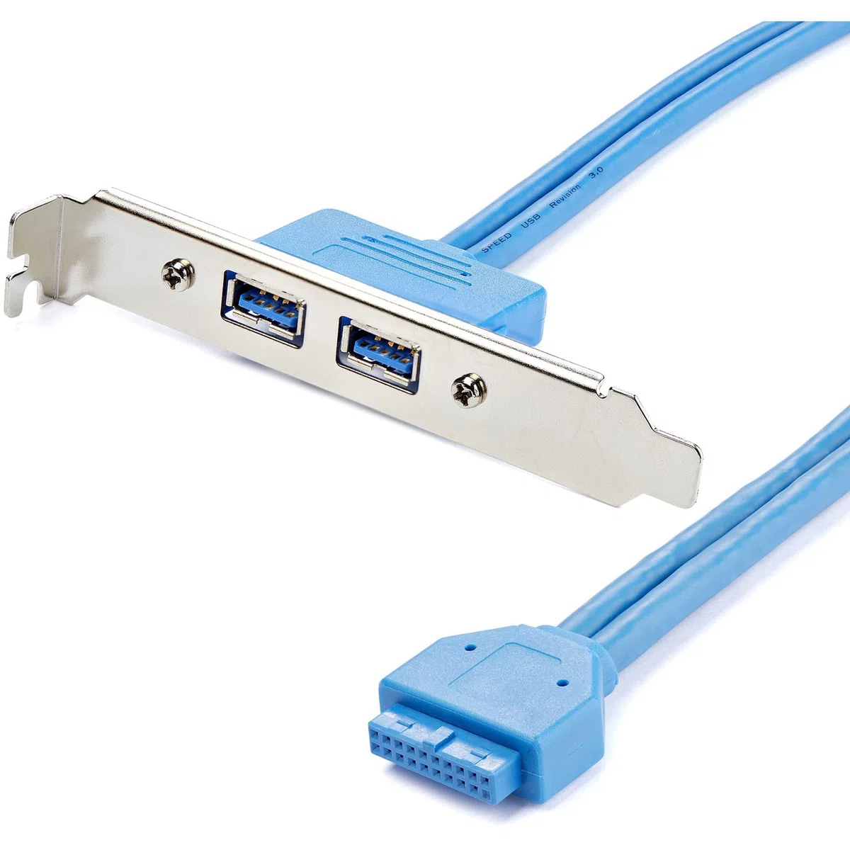 StarTech.com USB3SPLATE - Cabezal de 2 Puertos USB 3.0 SuperSpeed con conexión a Placa Base (2 x USB 3.0 A Hembra, IDC 20 Pines Hembra)