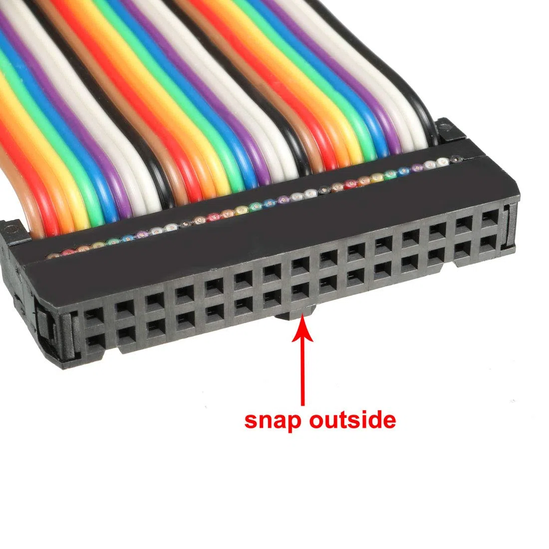 sourcing map Cable Plano Idc 30 Pines Flexible Multicolor Cinta Arco Iris Cable Puente 128cm 2.54mm Pitch,1pcs