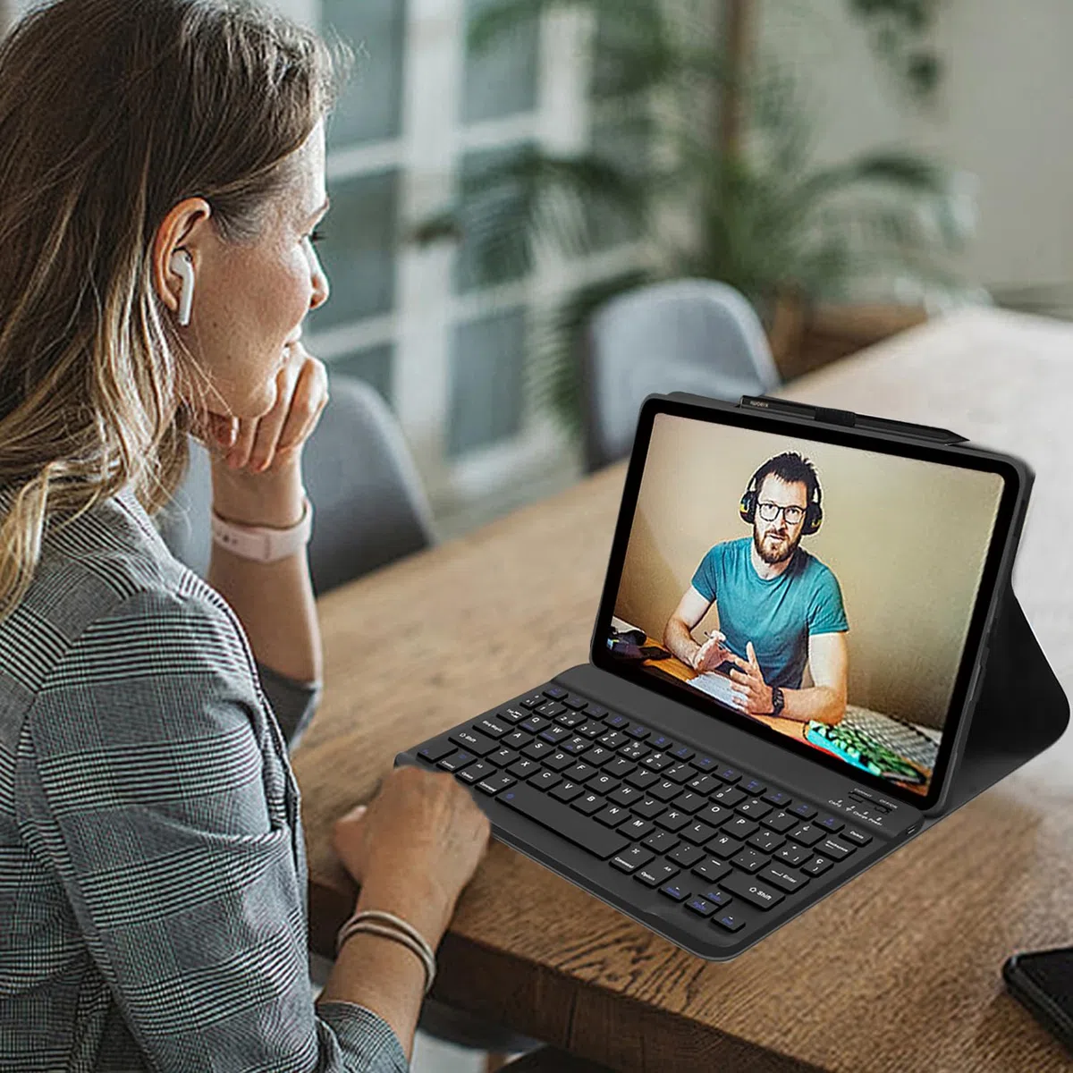 Funda Teclado para Xiaomi Redmi Pad SE 11 Pulgadas, Español Ñ Bluetooth Magnético, Smart Funda con Teclado QWERTY para Xiaomi Redmi Pad SE 11 Pulgadas 2023, Negro