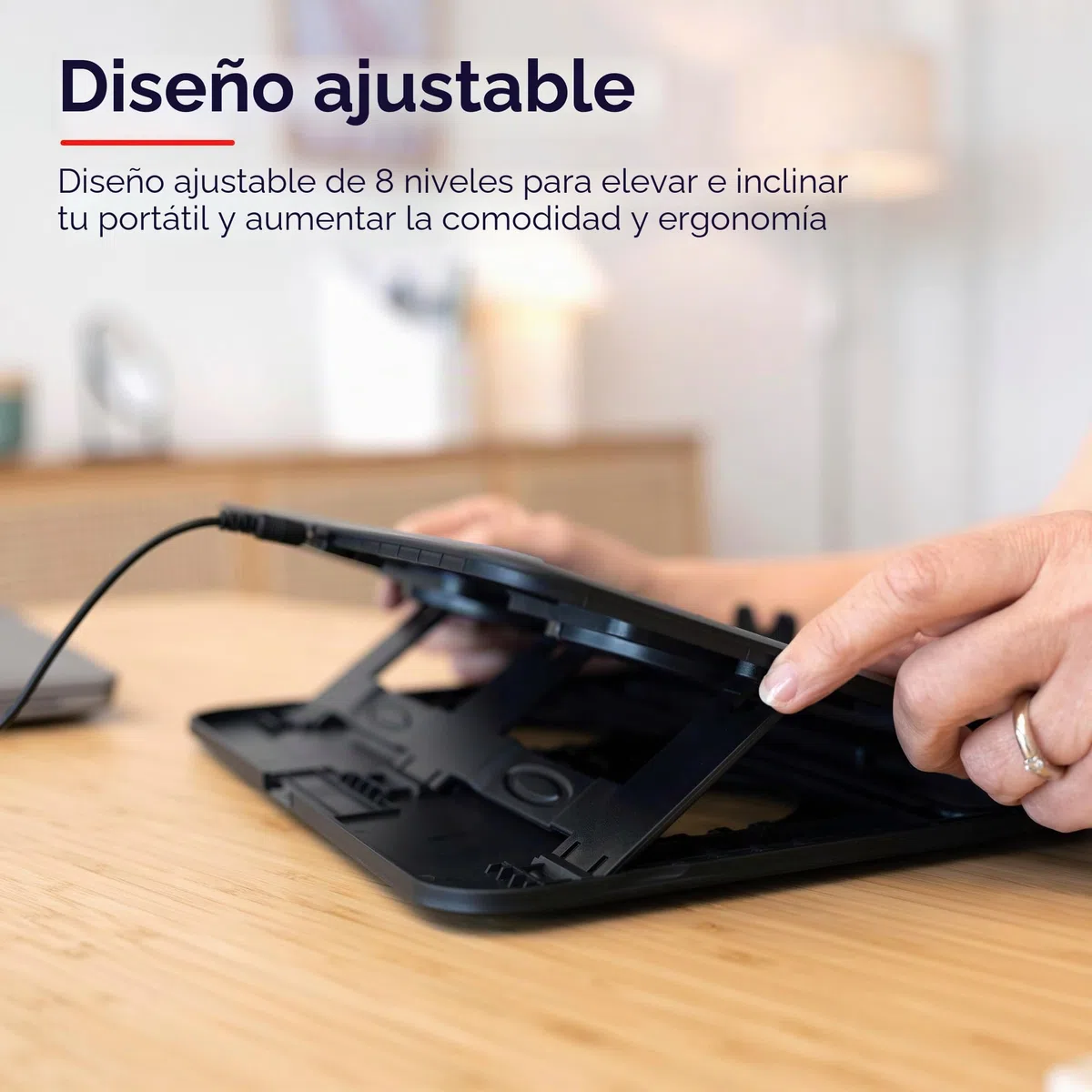 Trust Cyclone Base de Refrigeración para Portátil 16", 2 Ventiladores Laptop Stand, Soporte de Ordenador Portátil con Altura Ajustable, Base Portátil para Notebook Macbook Lenovo DELL HP