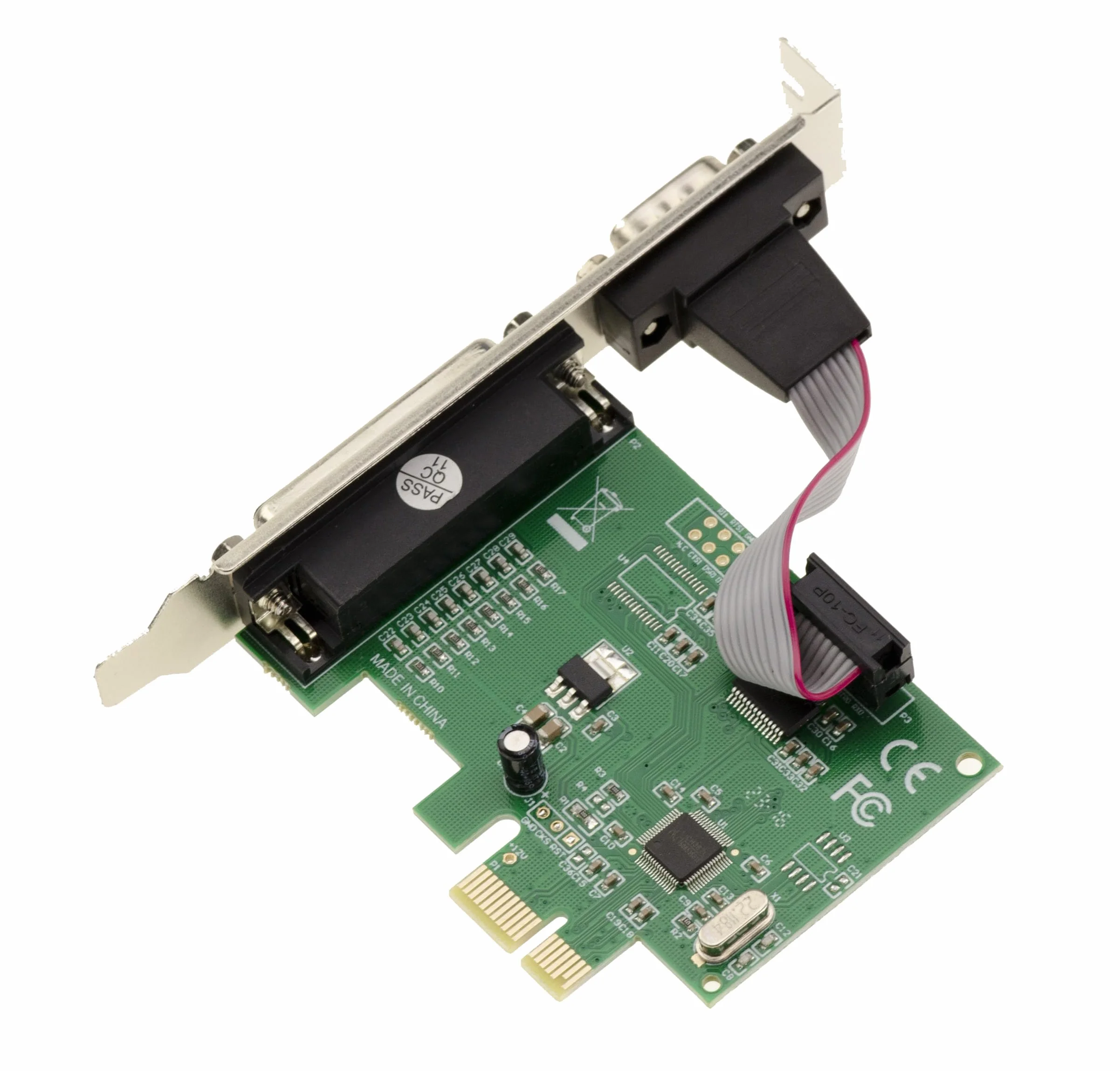 KALEA-INFORMATIQUE Tarjeta controladora combinada PCI Express PCIe con 1 Puerto Serie COM RS232 DB9 y 1 Puerto Paralelo LPT DB25 con chipset WCH382L