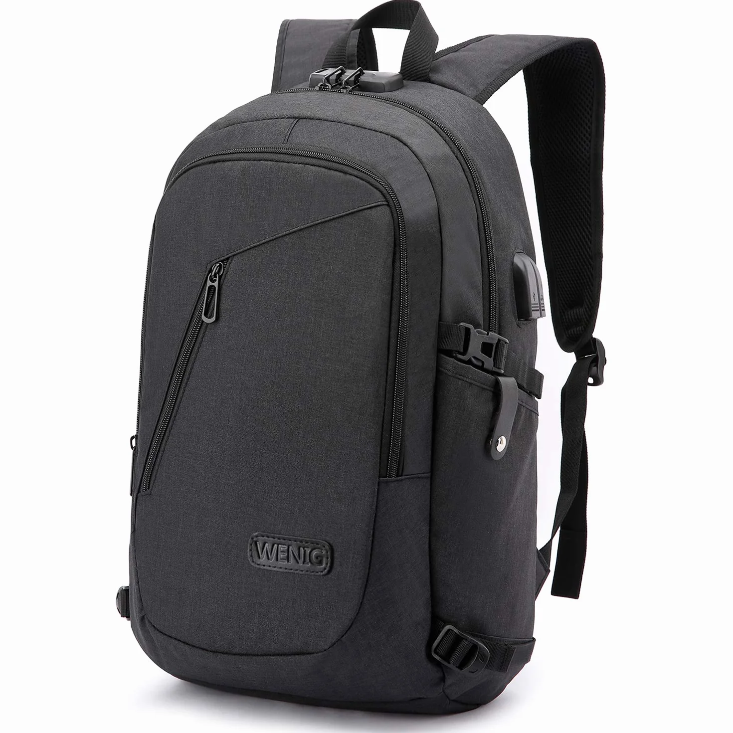 Mochila Hombre Mochila Antirrobo Impermeable,Mochila Ordenador Portatil 15.6 Pulgadas Mochila Portatil con Puerto USB,Mochila Backpack Bolsa para Negocio Trabajo Diario Viaje Escolares,Negro