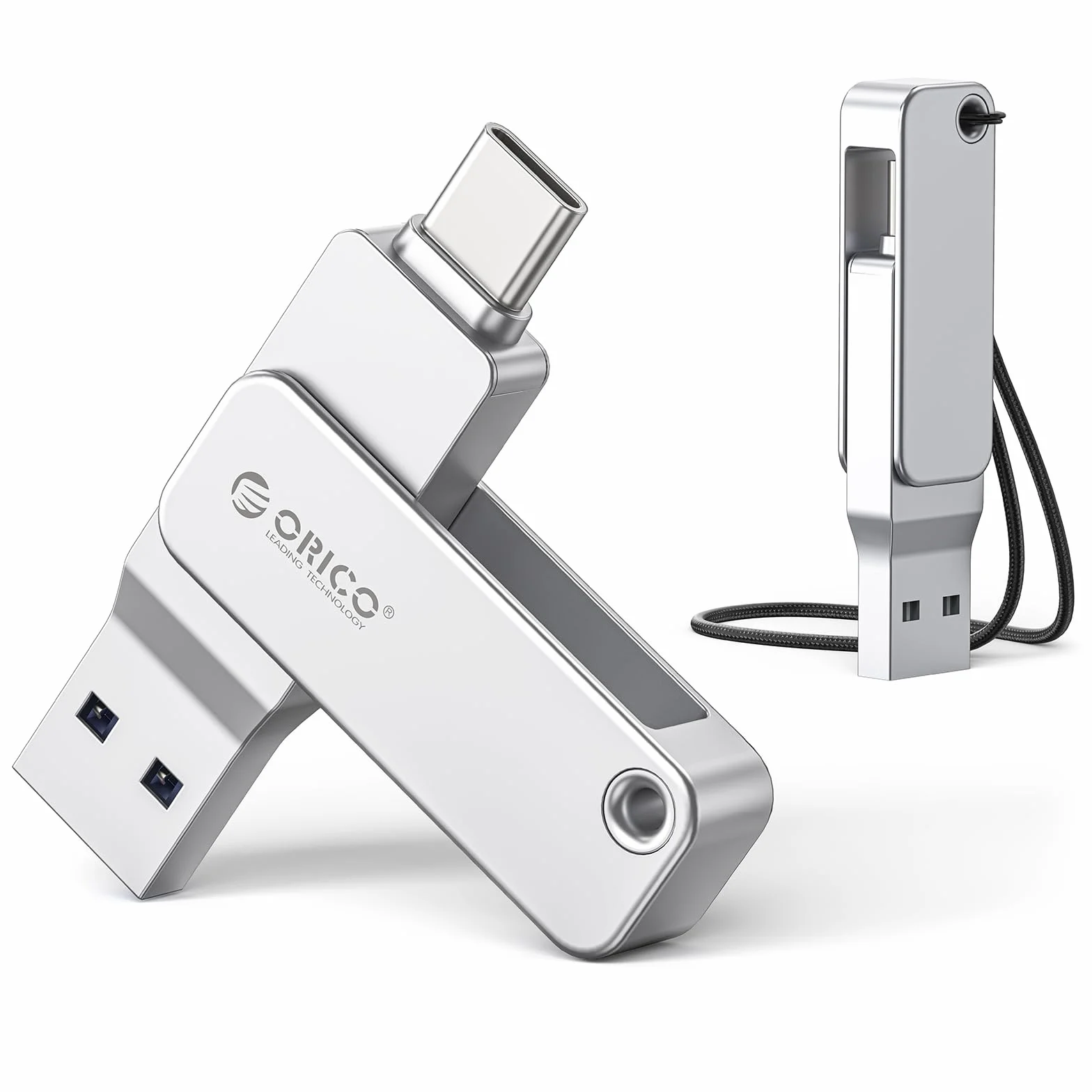 ORICO Pendrive 64 GB USB C, Memoria USB 3.2 Gen 1 (Doble Interfaz), Mini Flash Drive, Lectura 150 MB/s, para iPhone 15/16/17, Android, Tabletas, Portátiles, Mac, Plug and Play - EB05
