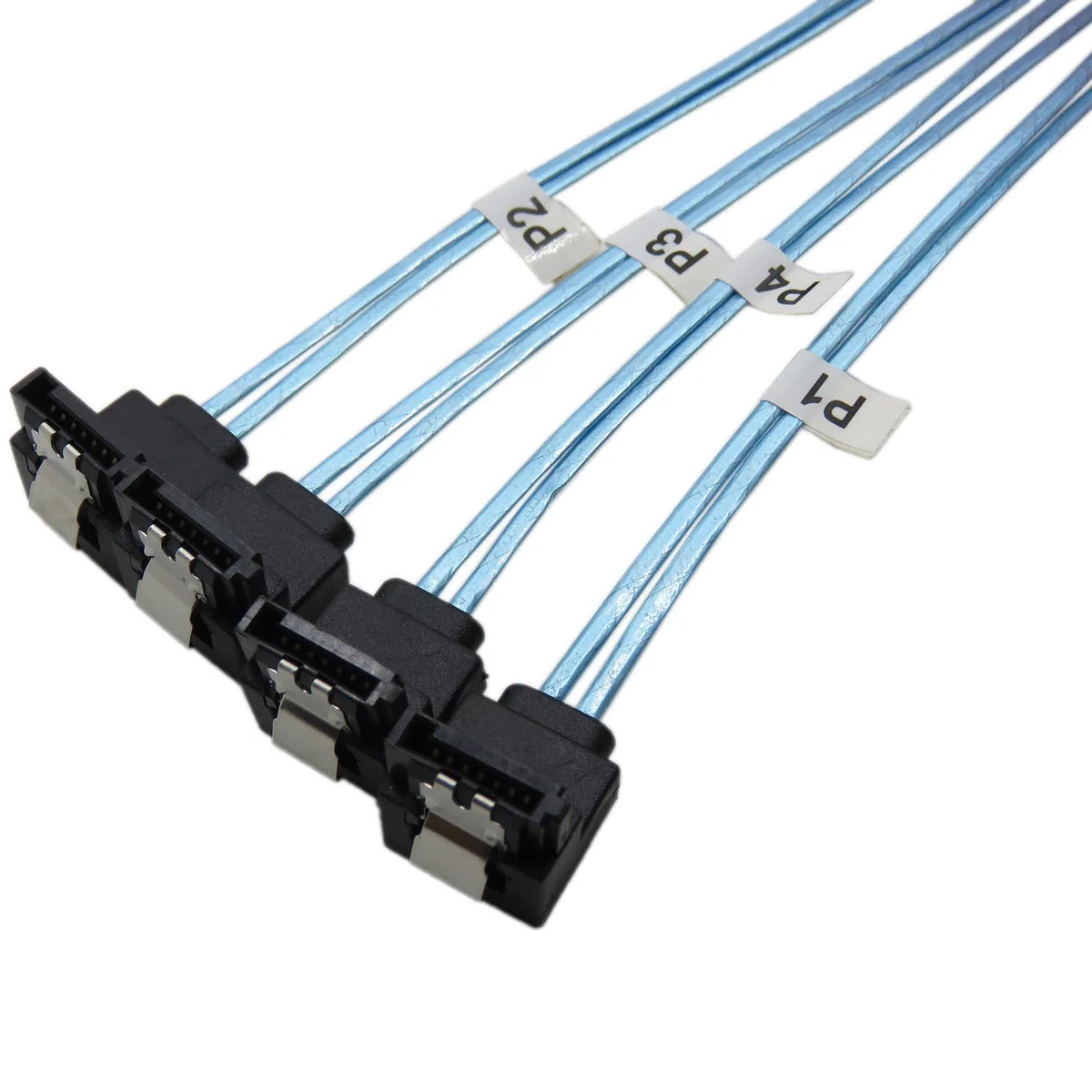 YIWENTEC Mini SAS 36P SFF-8087 a 4 SATA 7Pin 90 Grados Target Hard Disk Data Cable Adaptador de Cable 1 m