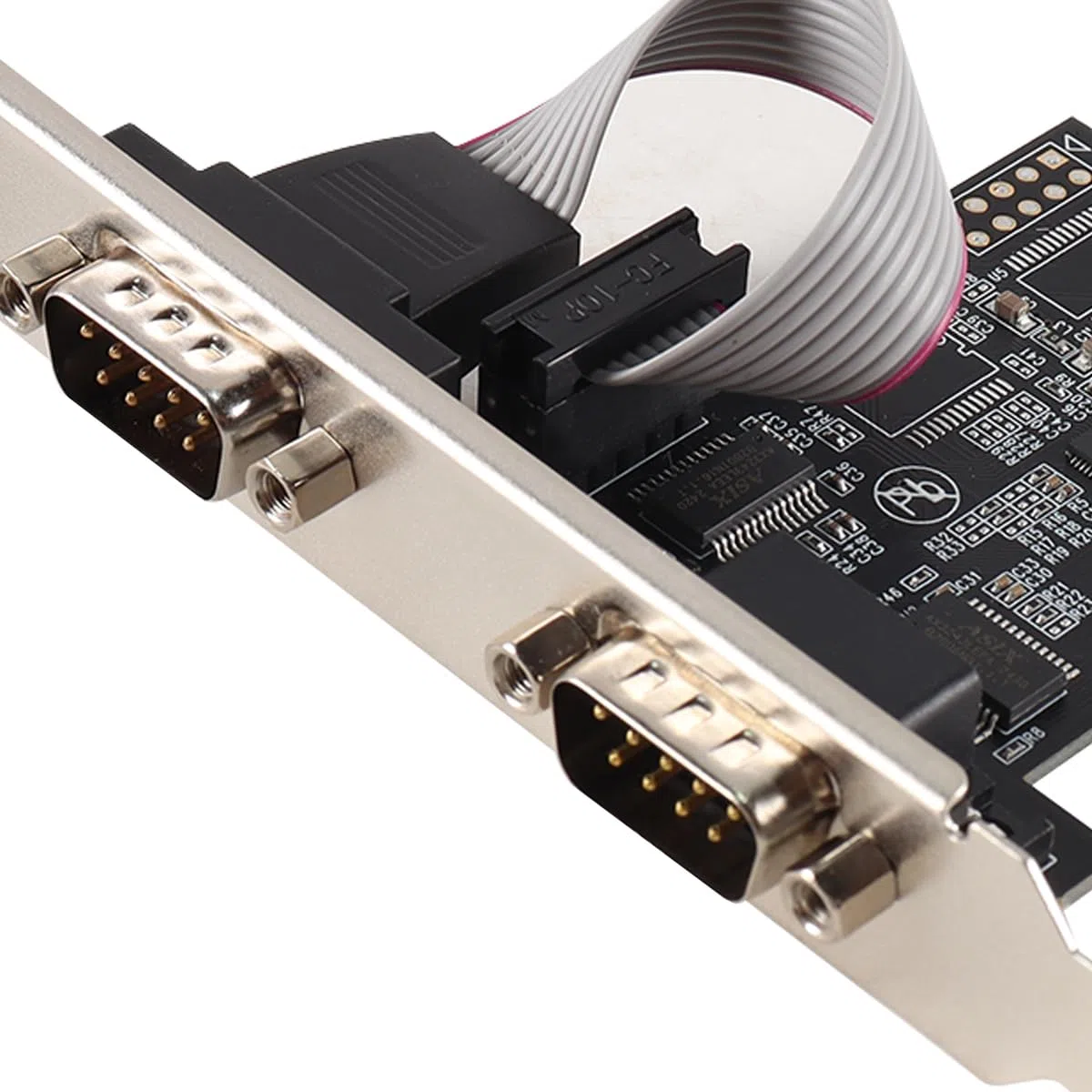 Gorise Tarjeta de expansión Serie PCI Express RS232 DB9 de 2 Puertos para Win XP Vista7, 8 10, 11 32/64 bits para Linux, PCIe