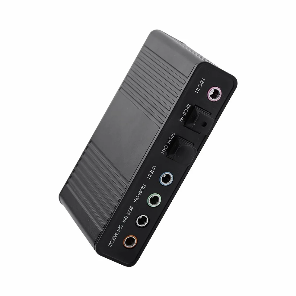 Tarjeta de Sonido Externa USB 2.0 Adaptador de Sonido Envolvente 5.1 de 6 Canales, con Salida de Audio Digital S/PDIF, para PC