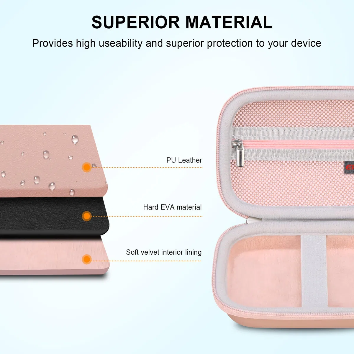 Elonbo Maleta de Mini Impresora fotográfica Ivy Mini/Ivy 2, Impresora de Cámara instantánea Bluetooth portátil Ivy cliq + cliq 2 cliq + 2, Oro Rosa