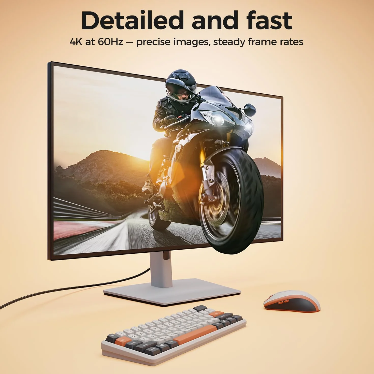 deleyCON 1m 4K Cable DisplayPort a HDMI (para Monitor, TV, Proyector) - 4K@60Hz - Unidireccional DisplayPort a HDMI - Conector Aluminio + Cable Nylon - para DP Ordenador, PC, Tarjeta Gráfica