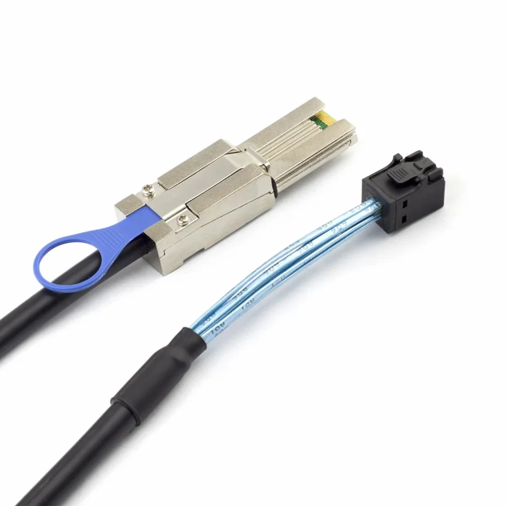 JMT MINI SAS HD SFF-8088 26P a SAS HD 8088 / SFF-8644 / SFF-8643 Cable de superposición de servicio para servidor (50 cm, SFF-8088 a SFF-8643)