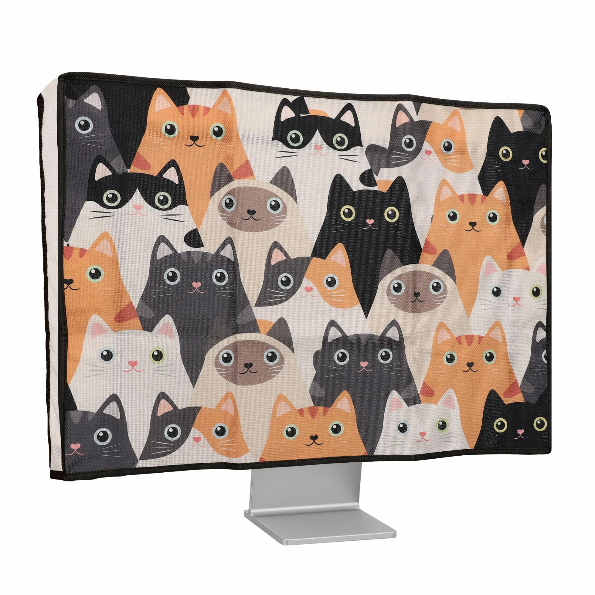 kwmobile Funda Compatible con Monitor de 20-22" - Protector Antipolvo y antihuellas Dactilares para Monitor - Gatitos