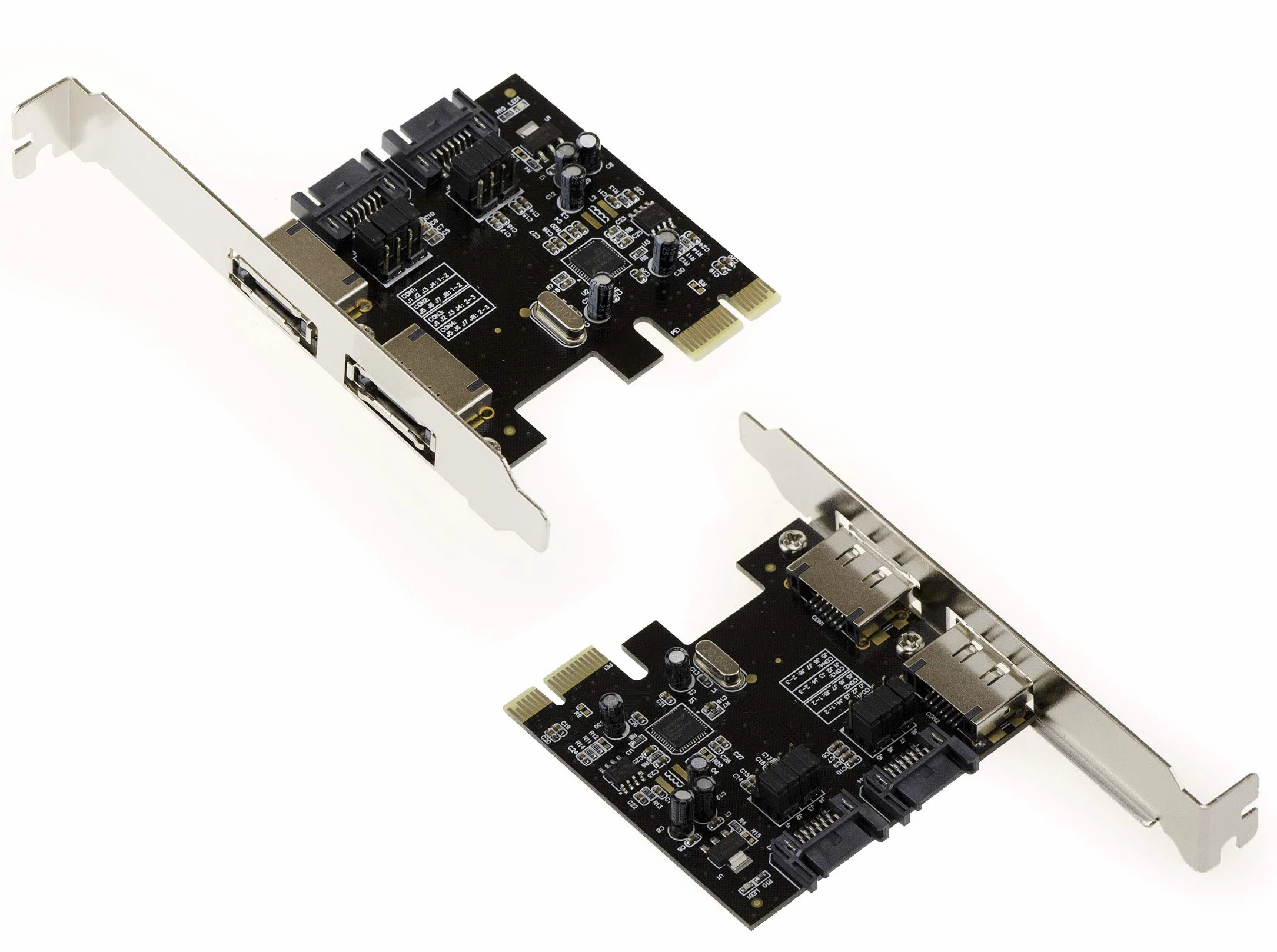 KALEA-INFORMATIQUE Tarjeta controladora PCI Express PCIe 2-SATA 3 con zócalos SATA internos y eSATA externos. Conjunto de Chips ASM1061