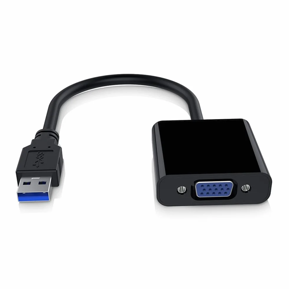 RGBS USB 3.0 A VGA Adaptador convertidor, 1080P USB a VGA Tarjeta gráfica de vídeo Pantalla Externa Cable Adaptador para PC Laptop Windows 7/8/8.1/10/etc, NO Sistemas de Apoyo Mac