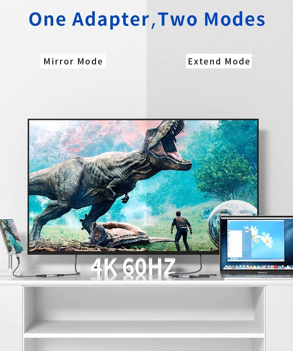 JSAUX Adaptador USB C a Mini DisplayPort [4K@60Hz] a Mini DP Adaptador, Typ C Mini Displayport para MacBook Pro 2019 2018, iPad Pro, Dell XPS, Samsung Galaxy S10 S9 S20 Plus-Gris