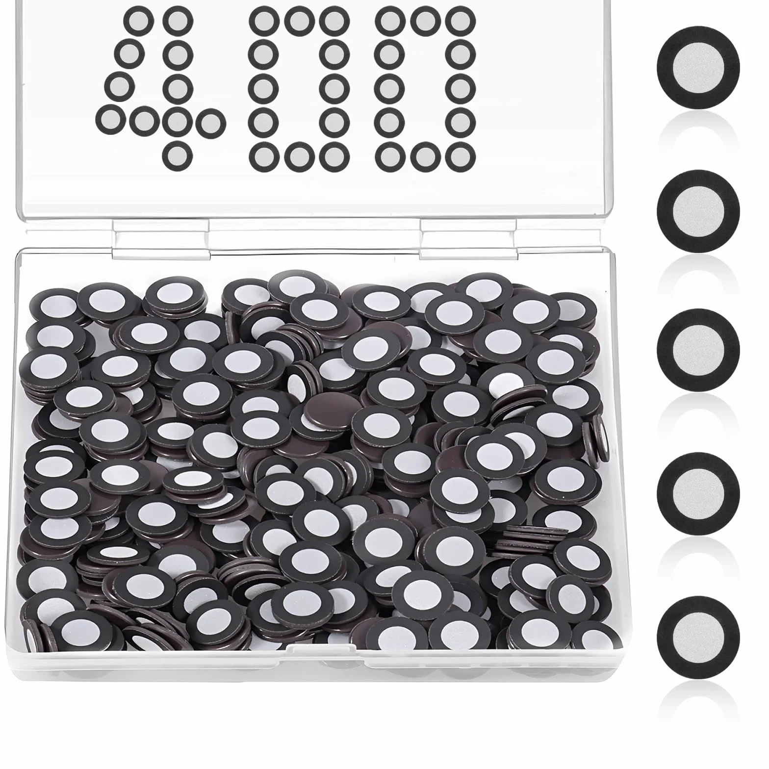 200/400 marcadores magnéticos para escáner 3D, escáner magnético 3D, interior de 6,0 mm, exterior 10 mm, punto de seguimiento, punto de referencia altamente reflectante, para escanear (negro, 400