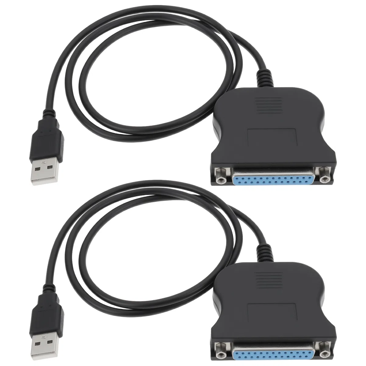 OTOTEC 2 adaptadores de cable de impresora paralelo USB a 25 pines DB25 de 80 cm para impresora, color negro