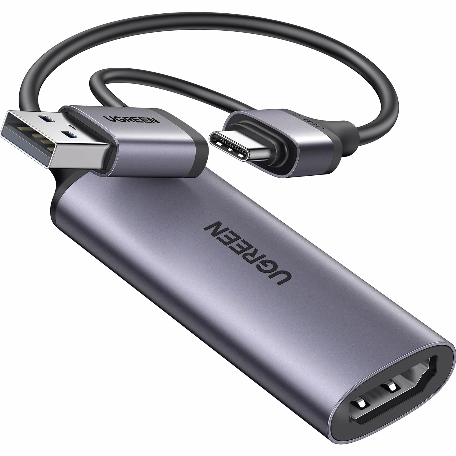 UGREEN Capturadora Vídeo HDMI 4K 1080P HD 60FPS Entrada USB C Tarjeta Capture para Streaming Juegos OBS Compatible con PC Switch PS5 Xbox MacBook iPad Cámara