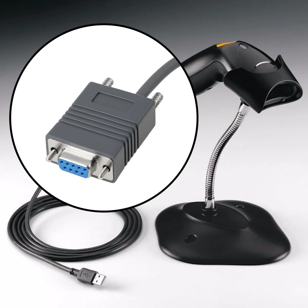 Cable serie de escáner de código de barras de 9 pines CBA-R01-S07PAR compatible con Symbol LS2208 RS232 (2 metros)