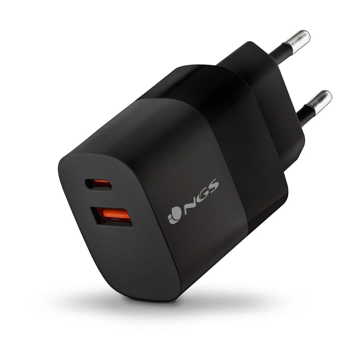 NGS Bud 45W – Cargador GAN Pared 45 W, 2X USB-C PD y PPS + 1x USB-A QC 3.0, 3 Puertos, Carga Rapida Simultanea, Compacto, Smartphones, Tablets y Portatiles