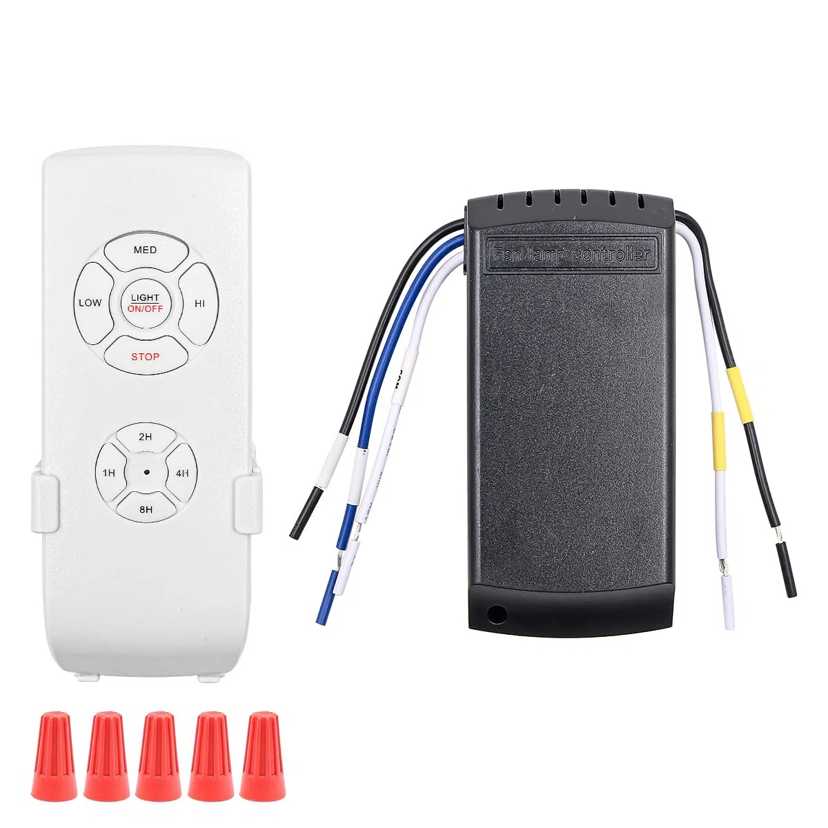 Alnicov Kit de Control Remoto de Ventilador de Techo inalámbrico Universal con Control de Tiempo y Velocidad para Ventilador y lámpara Colgante de Techo