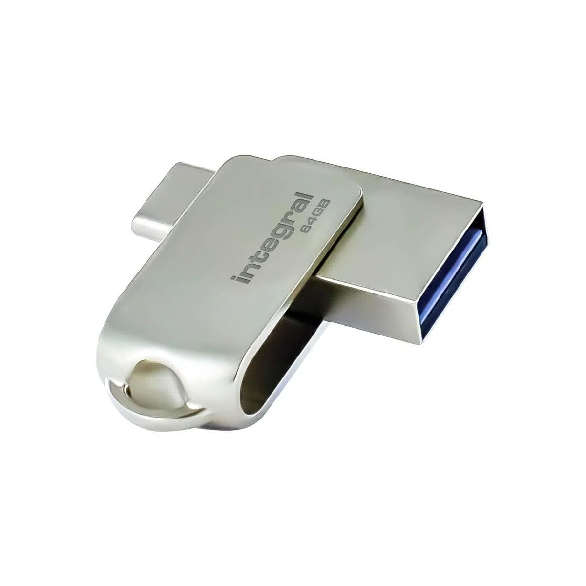 Integral Unidad Flash USB 3.0 Tipo C y Tipo A de 64 GB con Carcasa de Metal sólido, velocidades de Transferencia rápidas y Simplemente Plug & Play