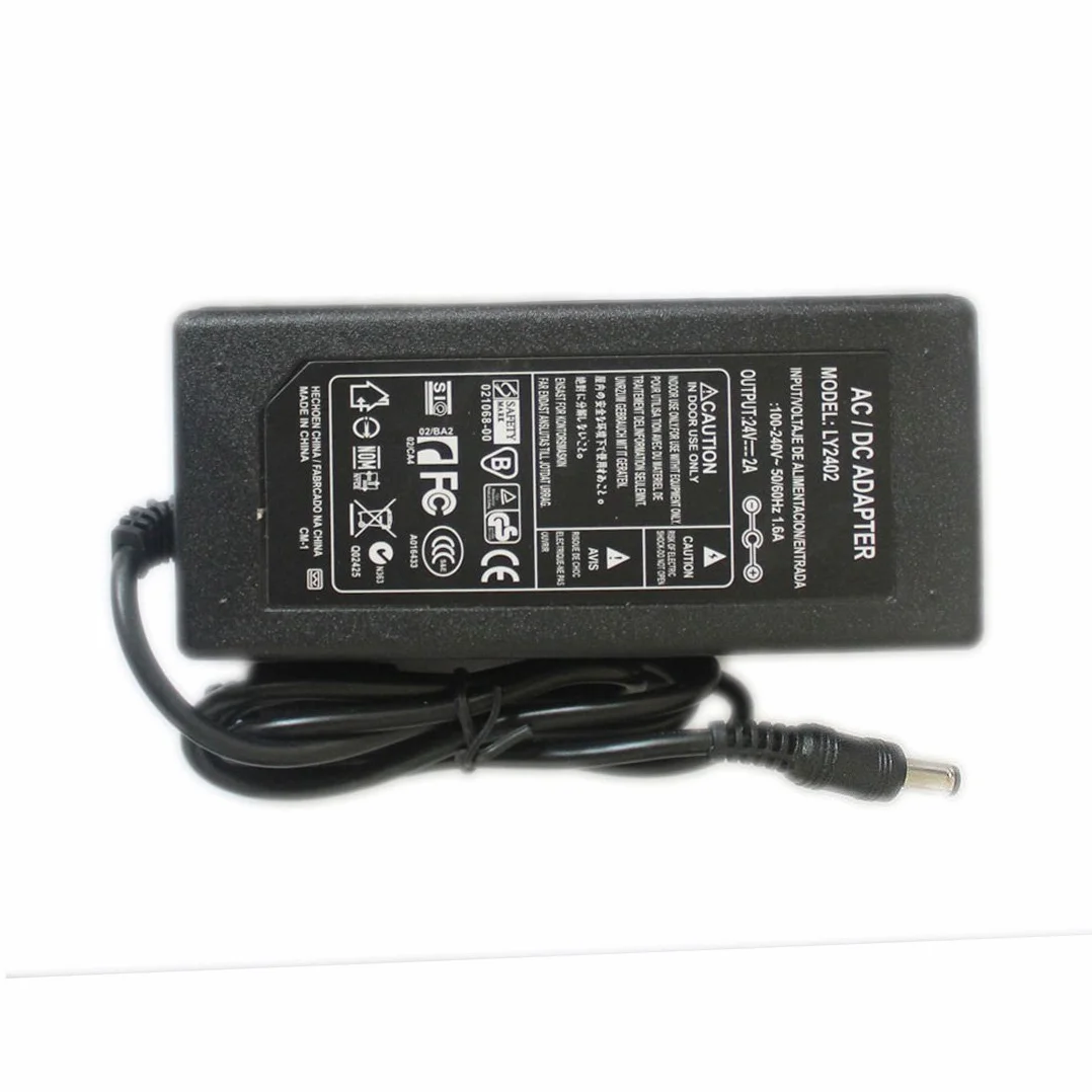JOYLIT Alimentador 24V 2A 48W Transformador Voltaje de Entrada AC 100-240V a DC 24V, Fuente Alimentacion Adaptador para Tira de LED