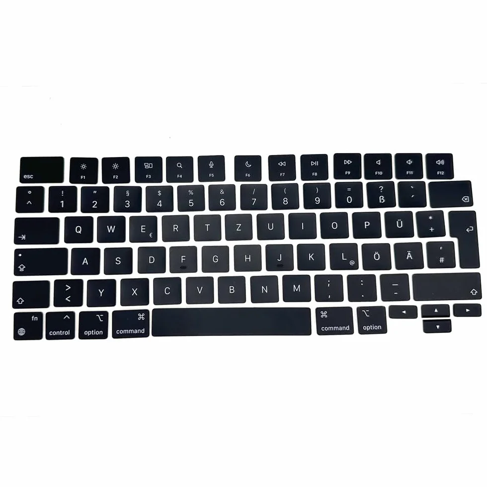 Teclas de teclado de repuesto QWERTZ alemanas para MacBook Pro/Max (A2442/A2779/A2992/A2485/A2780/A2991/A2918/A2681/A3113/A2941/A3114)