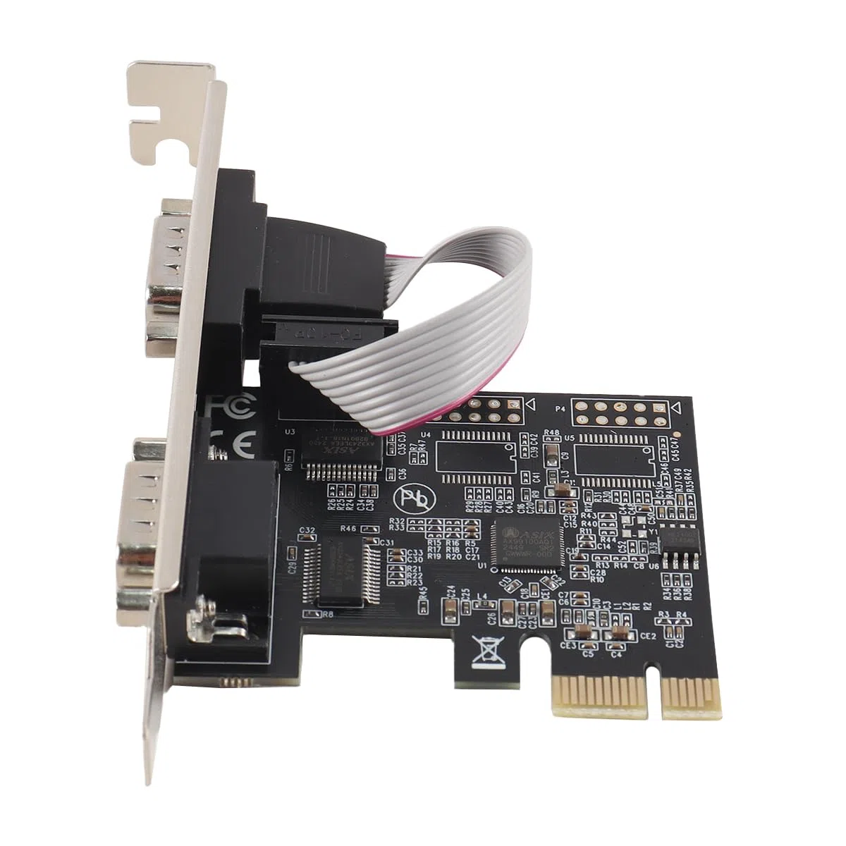 Gorise Tarjeta de expansión Serie PCI Express RS232 DB9 de 2 Puertos para Win XP Vista7, 8 10, 11 32/64 bits para Linux, PCIe