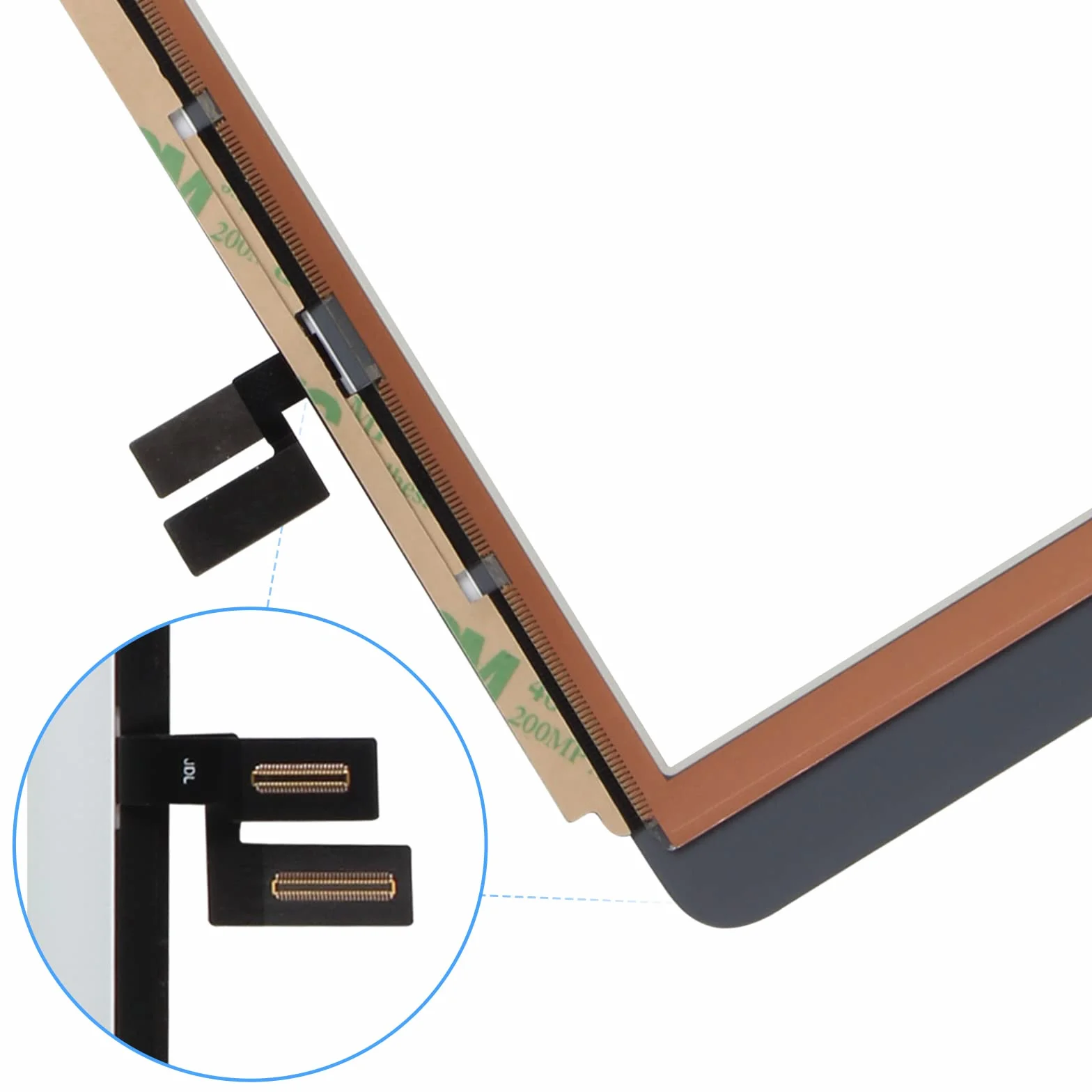 Pantalla táctil para iPad 7/8 10.2 pulgadas 2019 2020 7th 8th digitalizador panel táctil kit piezas de reparación, sin botón de inicio, para iPad A2197 A2198 A2200 A2270 A2428 A2429 A2430 (no LCD)