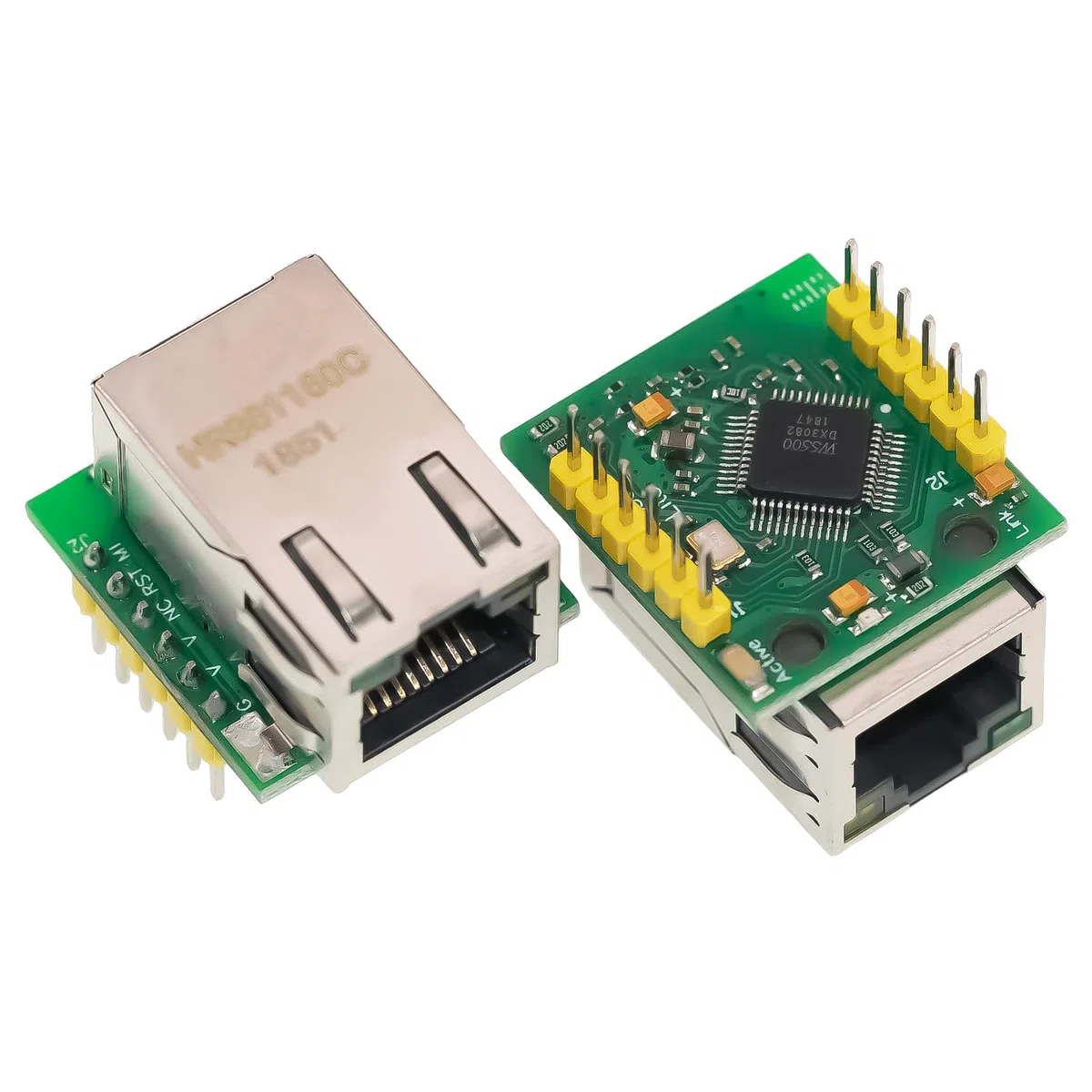 Leikurvo 2 Piezas USR-ES1 W5500 módulo de Red Ethernet SPI a LAN TCP IP STM32 Interfaz, convertidor Ethernet TCP/IP Mod Compatible WIZ820Io Interfaz 3.3V 5V