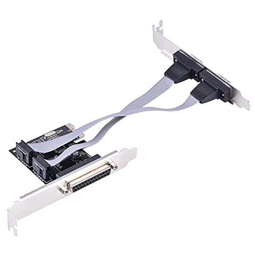 Tarjeta PCIe, Alta Velocidad 2.5 Gbps, Adaptador Puertos RS232 y LPT Paralelo, for Equipos Industriales, Sistemas Antiguos y Conexión Múltiple Dispositivos