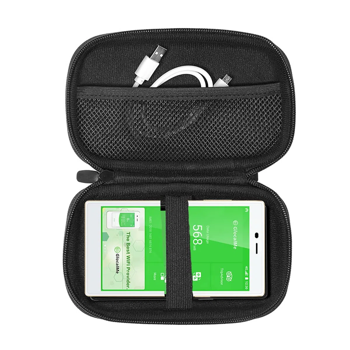 GlocalMe Estuche de Viaje, Estuche portátil para G4 Pro / U3 / U3X / U30, Estuche de Almacenamiento, Funda Protectora para MiFi, Bolsillo Interior de Malla para Cable de Carga u Otros