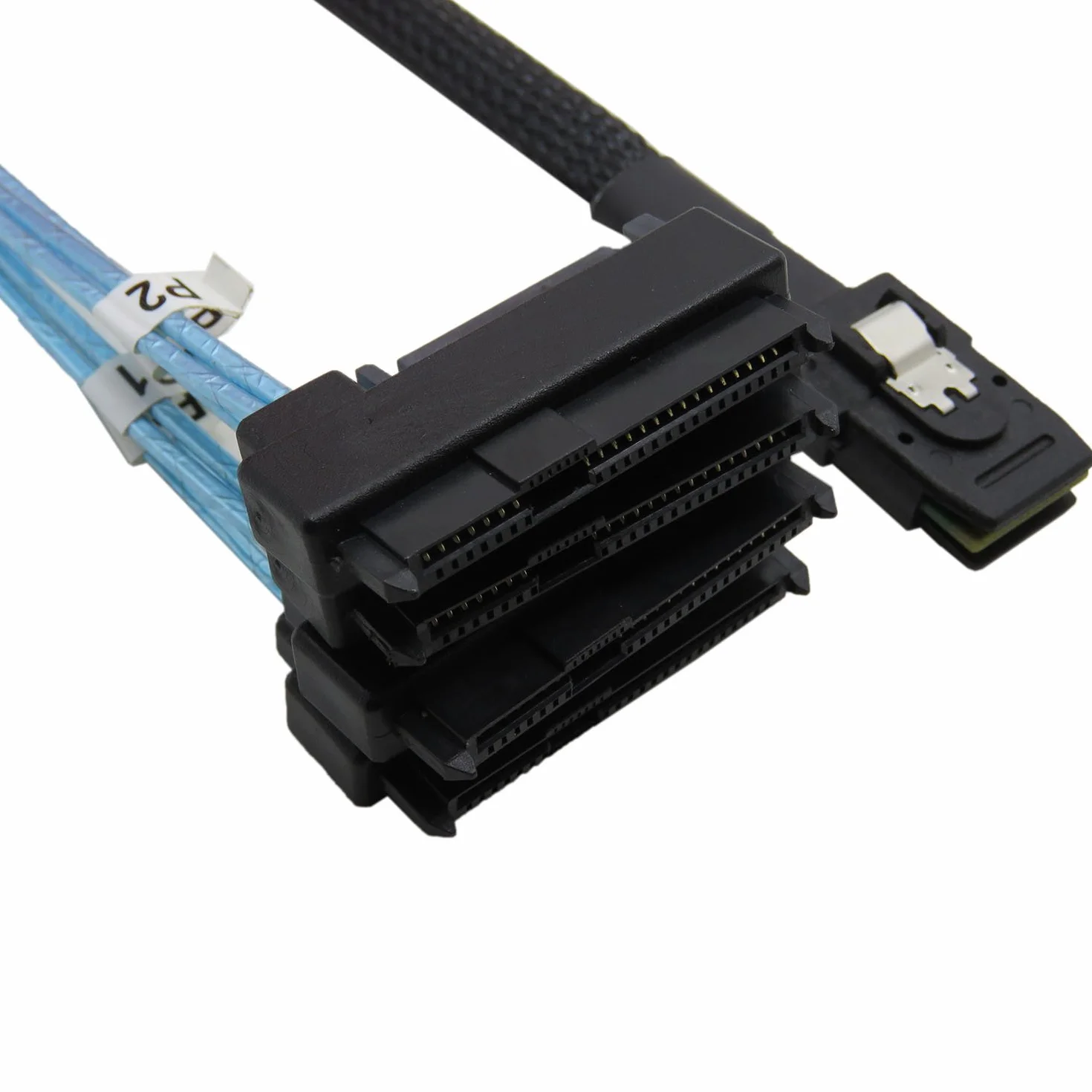 YIWENTEC Mini SAS 36 SFF-8087 to (4) SFF-8482 Connectors with SATA Power (1M, 1M)