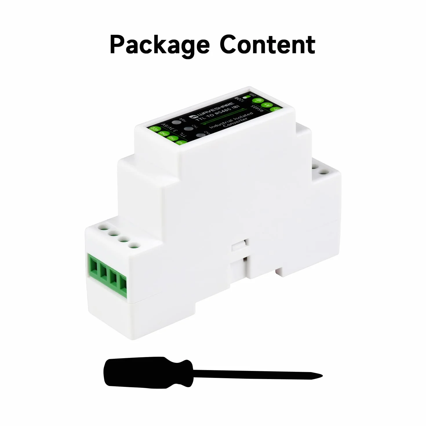 Waveshare Rail-Mount TTL To RS485 Galvanic Isolated Converter 600W Lightningproof & Anti-Surge Multi-Isolation Protectio Longer Transmission Distance
