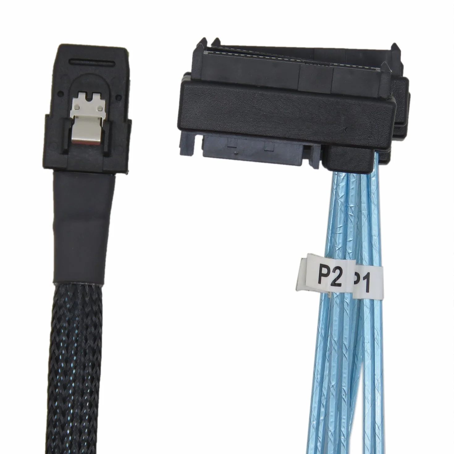 YIWENTEC Mini SAS 36 SFF-8087 to (4) SFF-8482 Connectors with SATA Power (1M, 1M)