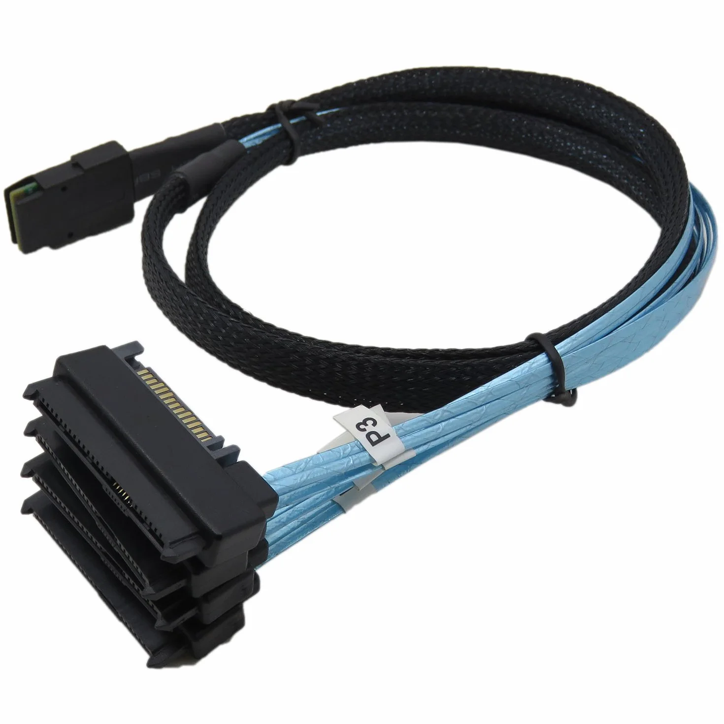 YIWENTEC Mini SAS 36 SFF-8087 to (4) SFF-8482 Connectors with SATA Power (1M, 1M)