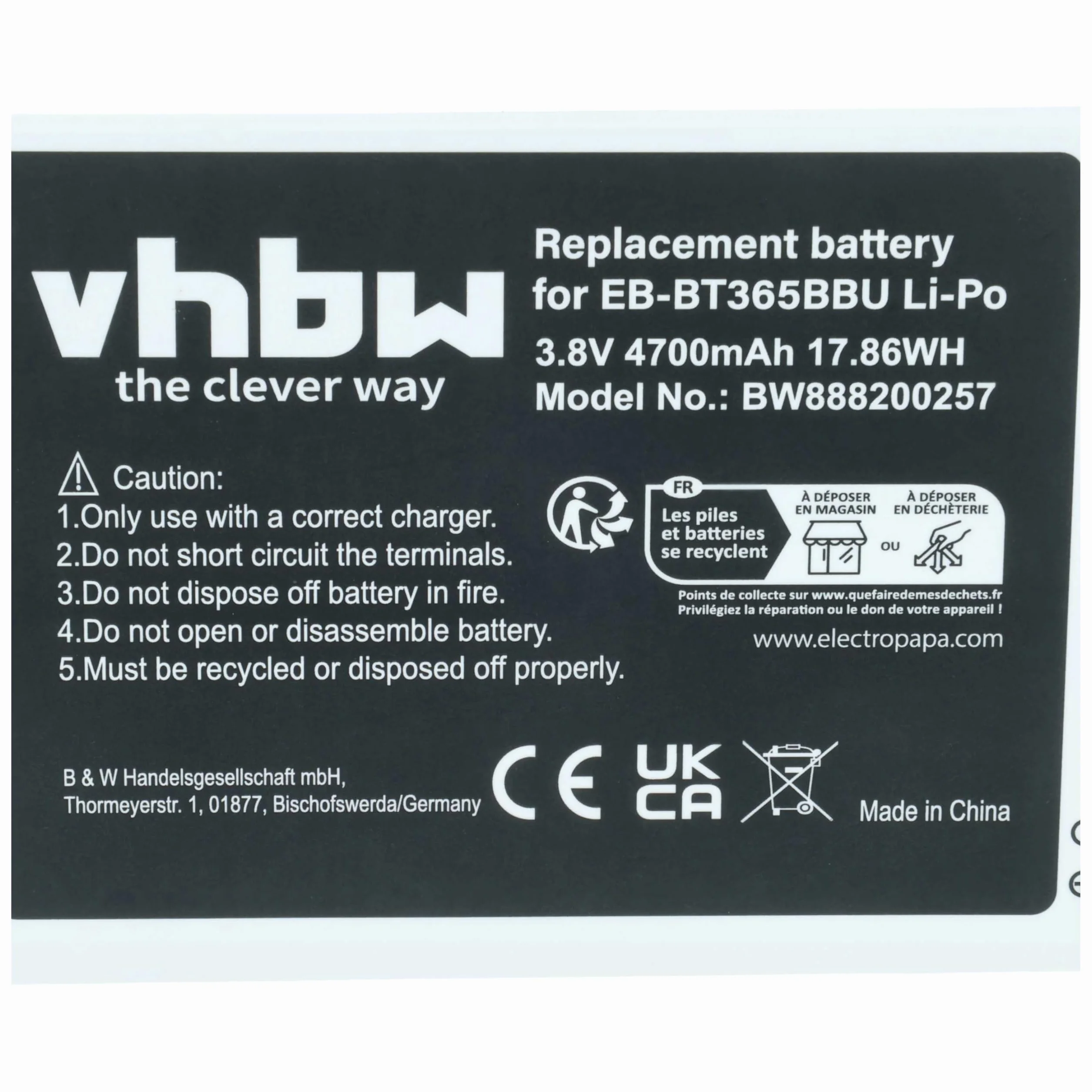 vhbw 1x batería reemplaza Samsung EB-BT365BBU, EB-BT365BBC, EB-BT365BBE, EB-BT365BBUBUS, GH43-04317A para Tablet, Pad (4700 mAh, 3,8 V, Li-Poli)