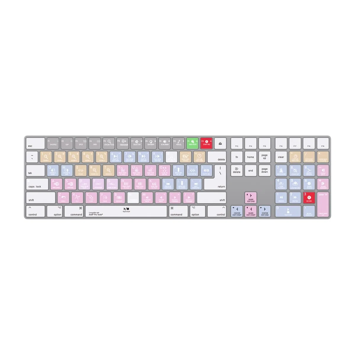Avid Pro Tools - Funda protectora de silicona para teclado iMac Magic Keyboard con teclado numérico MQ052LL/A (A1843), diseño de Estados Unidos y la UE