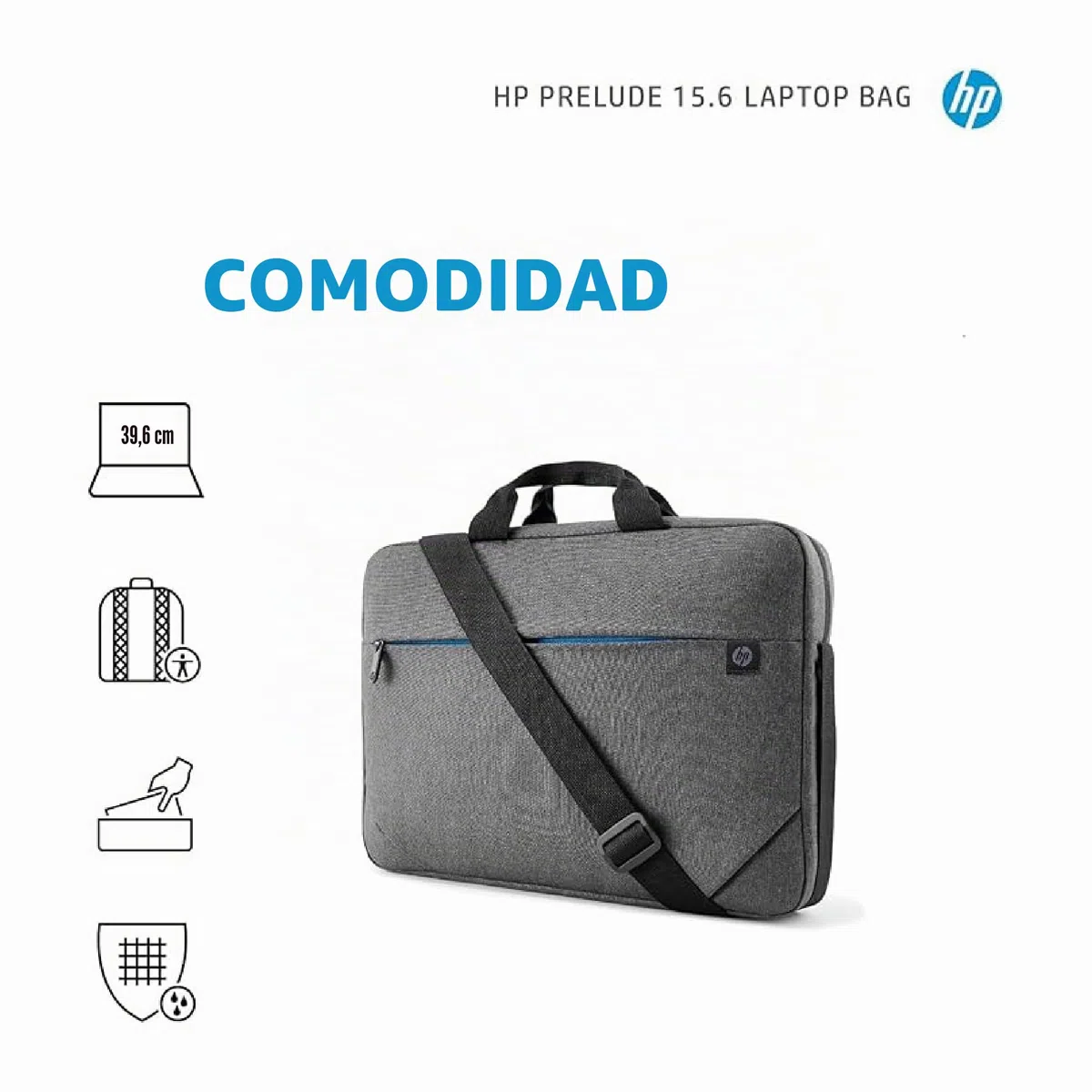 HP Prelude 15.6 inch Topload Laptop Bag, Slip On Padded Straps, Compatible With Laptops Up To 15.6 inch Including MacBook, Pavilion, Protect Your Tech With Water Resistance And Padded Construction