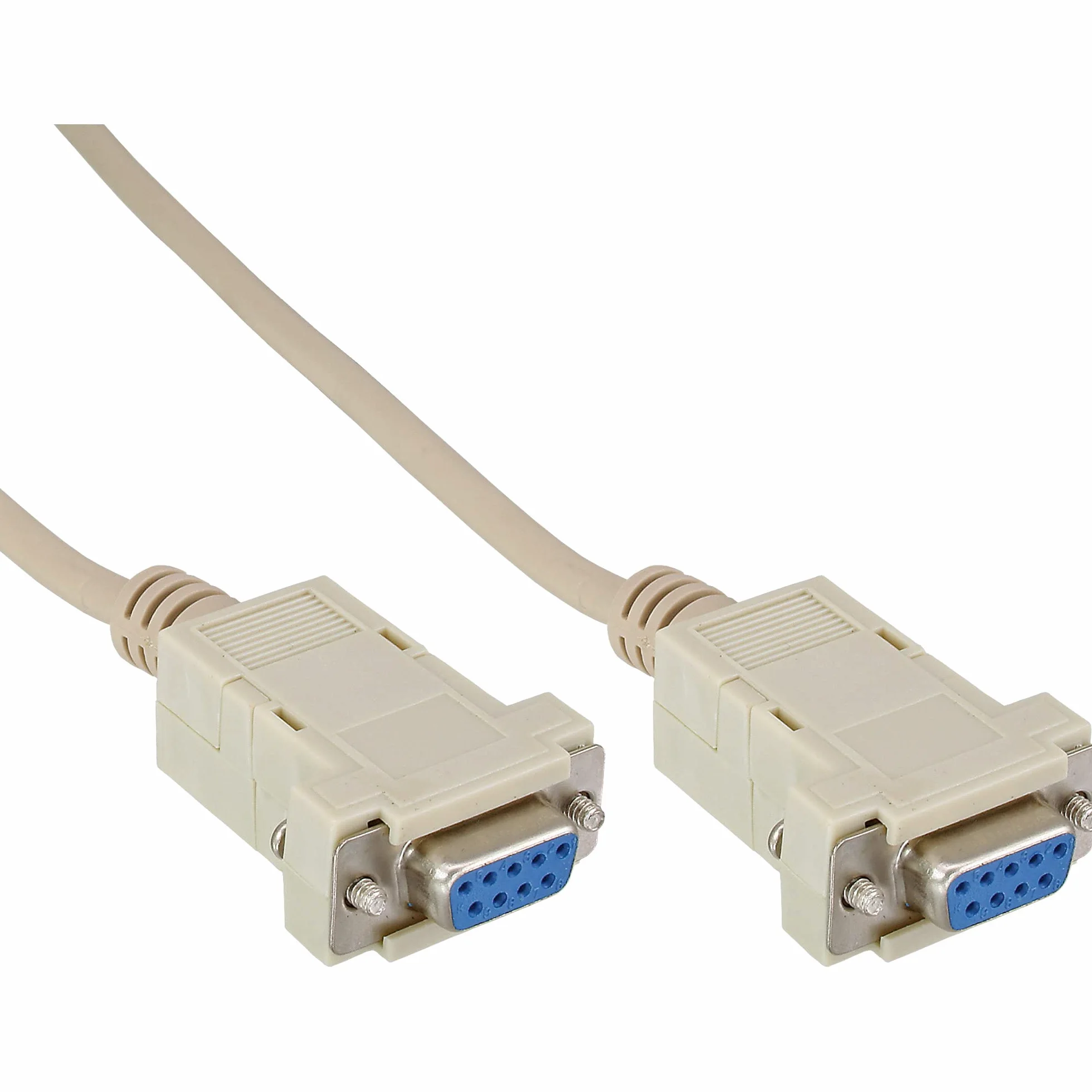 InLine DB9 10m - Cable de Serie (Gris, 10 m, DB9, DB9, Hembra/Hembra)