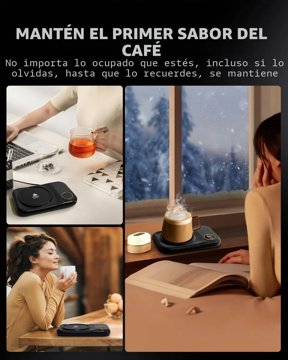 Calentador de café eléctrico con USB, 3 niveles de temperatura de 45 °C, 55 °C y 65 °C, calentador de bebidas eléctricas USB para café