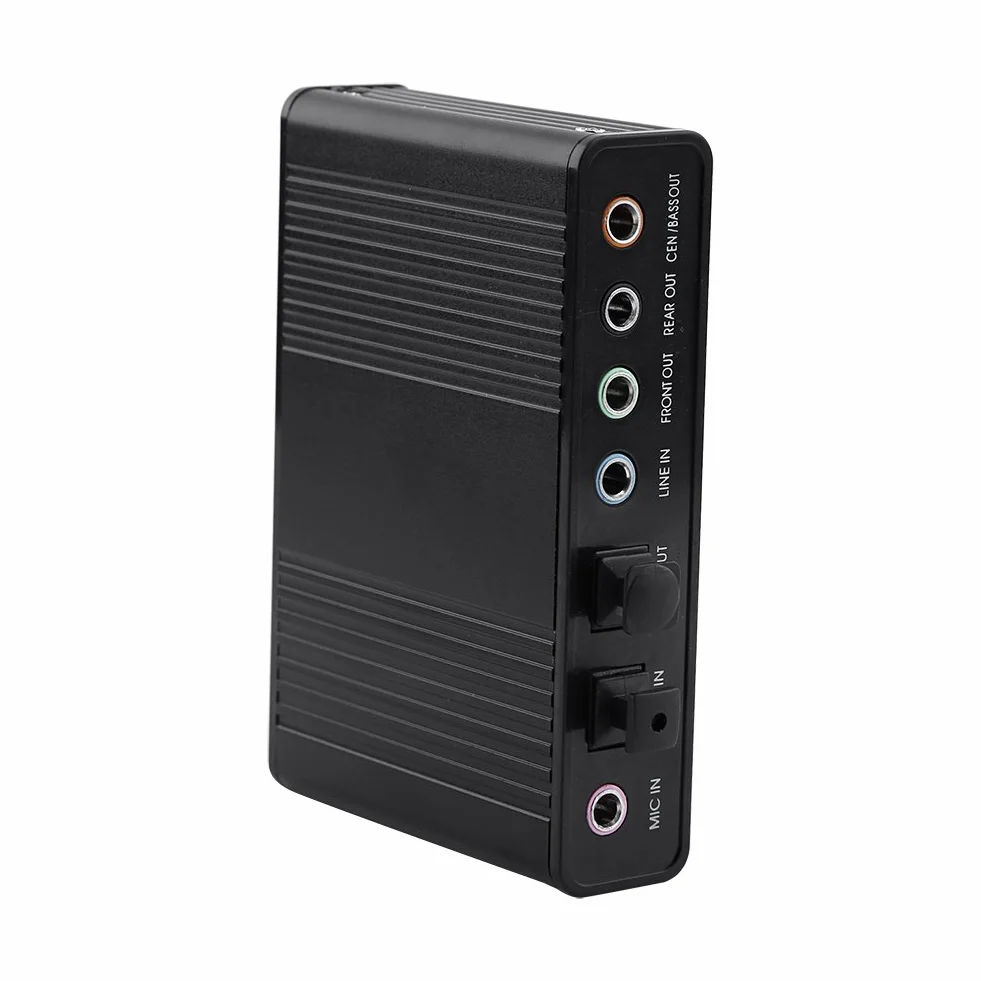 Tarjeta de Sonido Externa USB 2.0 Adaptador de Sonido Envolvente 5.1 de 6 Canales, con Salida de Audio Digital S/PDIF, para PC