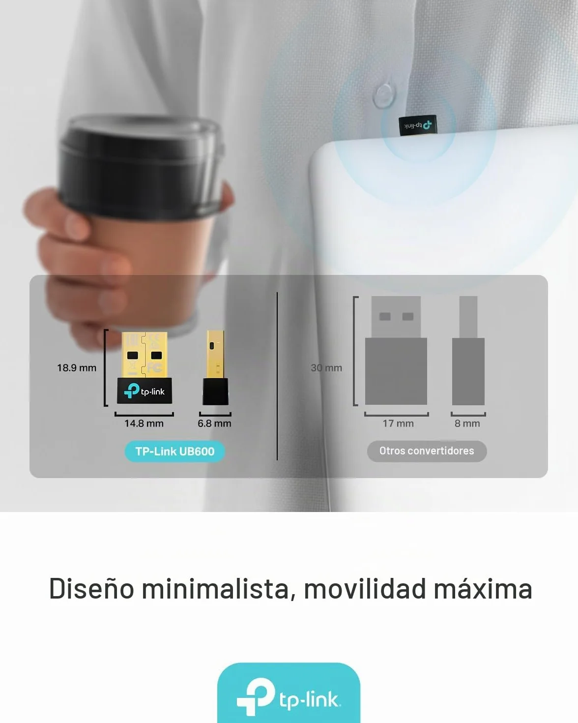 TP-Link UB600 - Adaptador Bluetooth 6.0 para PC, USB Bluetooth Stick para ratón/Teclado/Auriculares/teléfono Celular/Controlador, Plug & Play, Solo para Windows 11/10/8.1/7