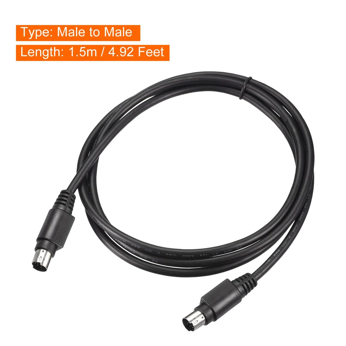 sourcing map PS/2 Ratón y Teclado Extensión Cable 6 Pasadores 4.92 Pies Macho a Macho para PC