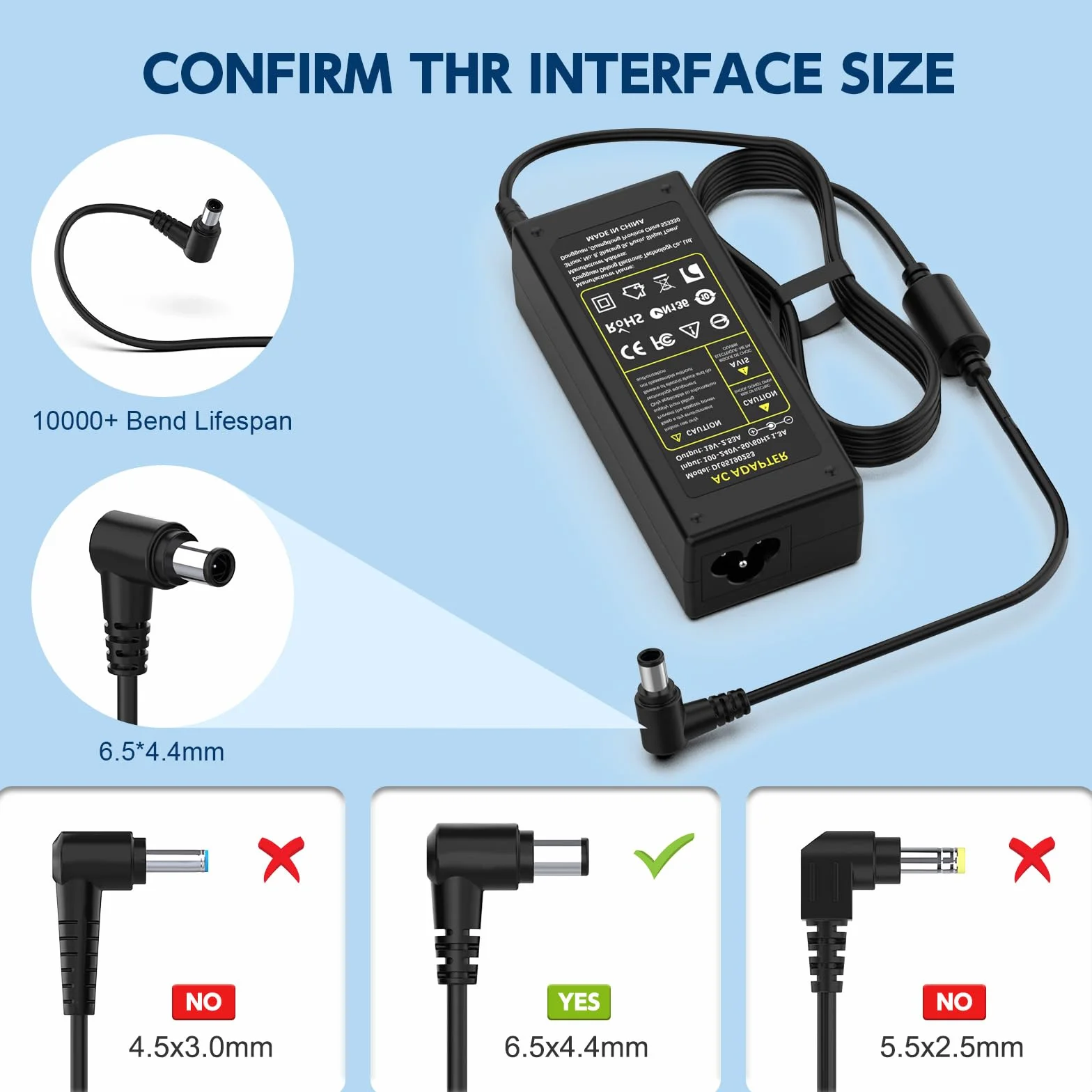 Cargador 19V Compatible con LG TV 19" 20" 22" 23" 24" 27" 29" 32" 34" Samsung Monitor 22" 32" LED LCD HDTV Televisión Pantalla Fuente de Alimentación Adaptador Charger