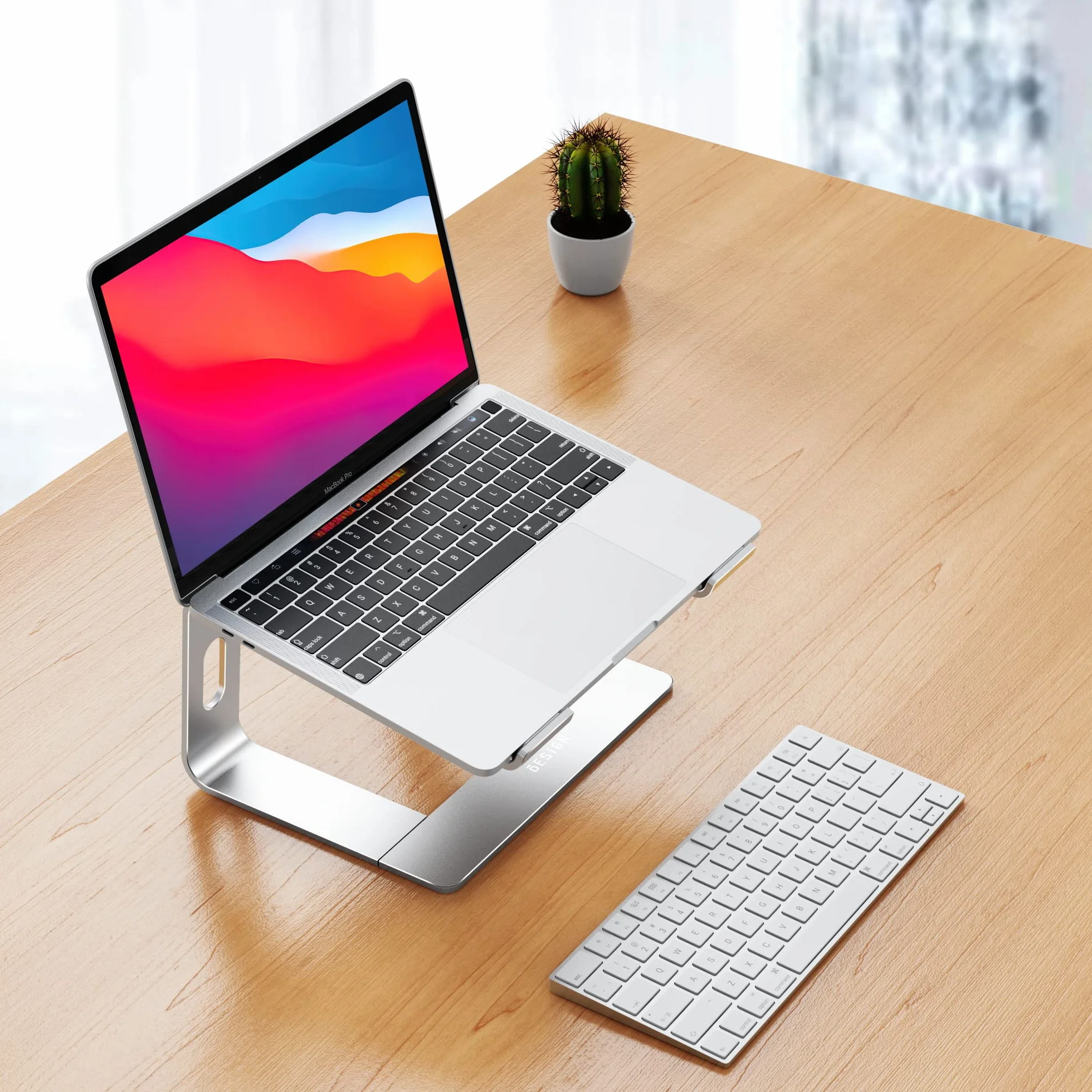 BESIGN LS03S Soporte Portátiles, Soporte de Aluminio Ergonómico para Portátiles Compatible con 10-15,6", Metal Plata