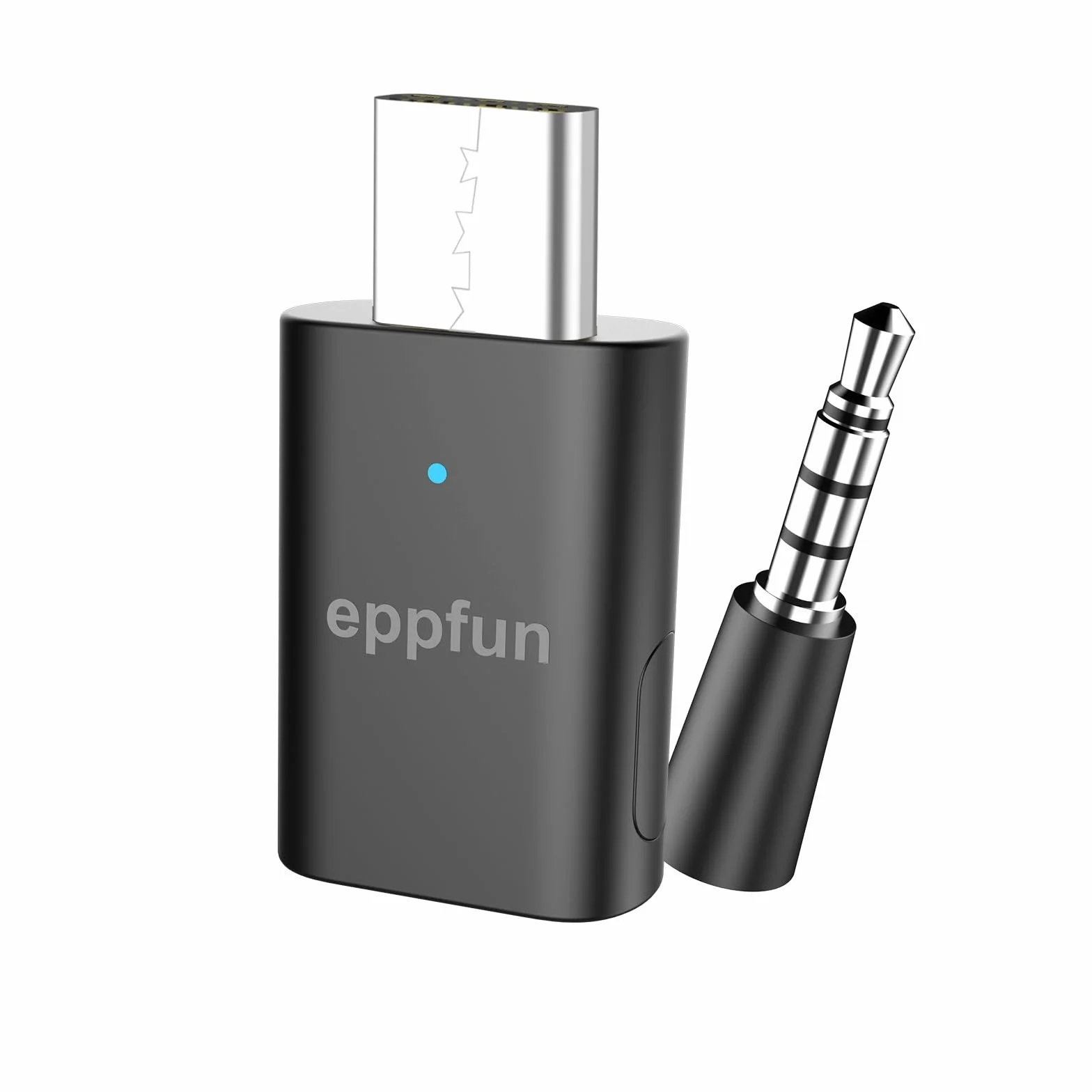 eppfun Bluetooth 5.2 USB-C Adaptador de Audio Dongle inalámbrico para PS5/Switch/PC/Mac, aptX-Adaptive/aptX HD/aptX LL Transmisor con Mini Mic