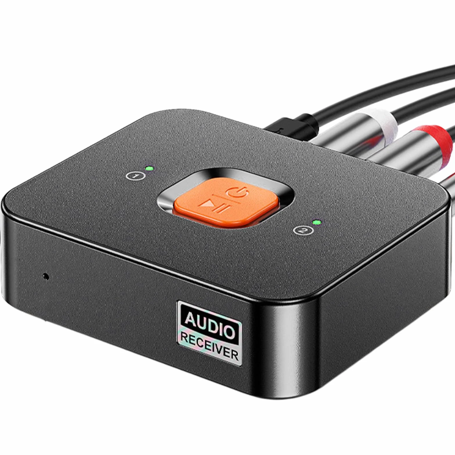 Receptor Bluetooth 6.0 con conector jack de 3,5 mm y RCA, adaptador de audio HiFi con modo de graves para estéreo y altavoces, receptor inalámbrico azul para smartphone, tablet y receptor AV