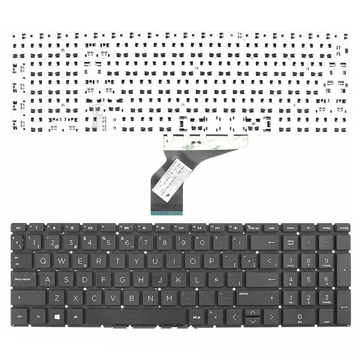 PORTATIL MOVIL - Teclado Compatible con HP 250 G7 255 G7 15-DA 15-DB 15-DW 255 G7 256 G7 NSK-XN4SC Negro Teclas Recambio Keyboard Replacement Piezas Renovar Interior Laptop PC Computadora Fácil