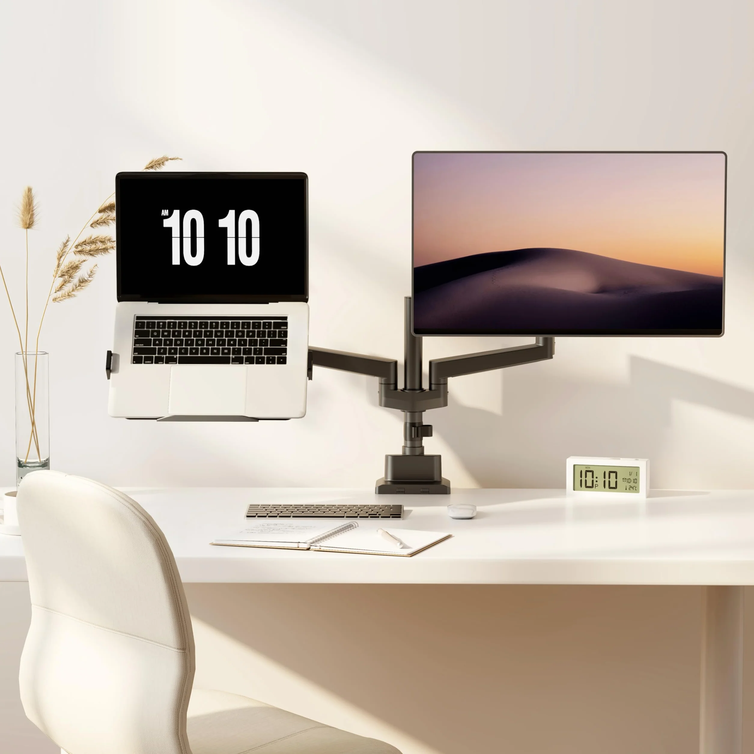 LogiLink BP0203 - Soporte para portátil para Brazo de Monitor, Apto para Dispositivos de 11,6 a 17,3 Pulgadas, máx. 9 kg