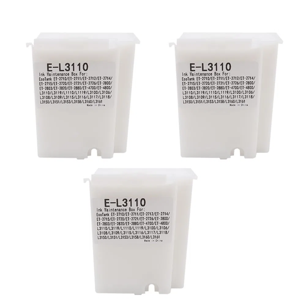 Sarini Tanque de Tinta Residual de 3 Piezas, Caja de Mantenimiento con Esponja para Impresora EcoTank ET-2810 ET-2812 ET-2814 ET-2803 ET-2715 ET-2720 ET-2721 ET-2726